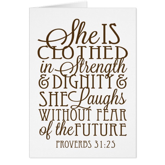 Proverbs 31 - Clothed in Strength & Dignity Brown (Front)