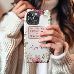 Proverbs 31 Elegant pastel pink flower iPhone 13 Case
