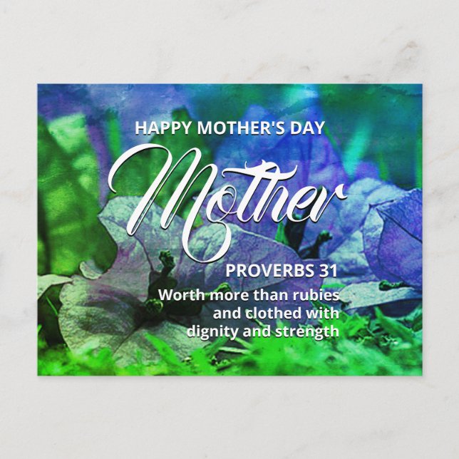 PROVERBS 31 Floral Happy Mother's Day Carte postal (Devant)