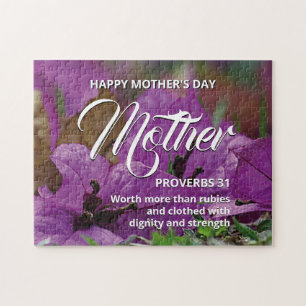 PROVERBS 31 Floral Happy Mother's Day Jigsaw Puzzle
