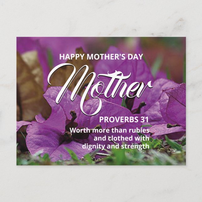 PROVERBS 31 Floral Happy Mother's Day Postcard (Front)