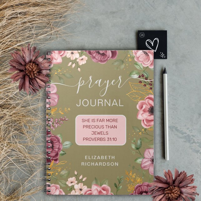 Proverbs 31 Olive flower prayer journal notebook (Creator Uploaded)