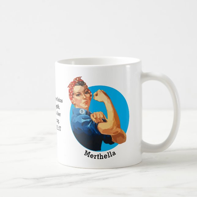Proverbs 31 ROSIE RIVETER Personalized Coffee Mug (Right)