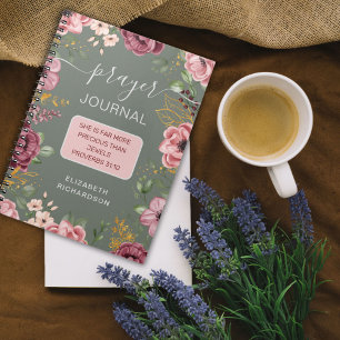 Proverbs 31 Sage flower prayer journal notebook