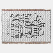 Proverbs 31 / Strength & Dignity Chevron Blanket