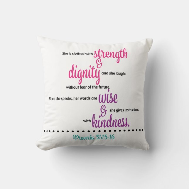 Proverbs 31 Throw Pillow (Front)