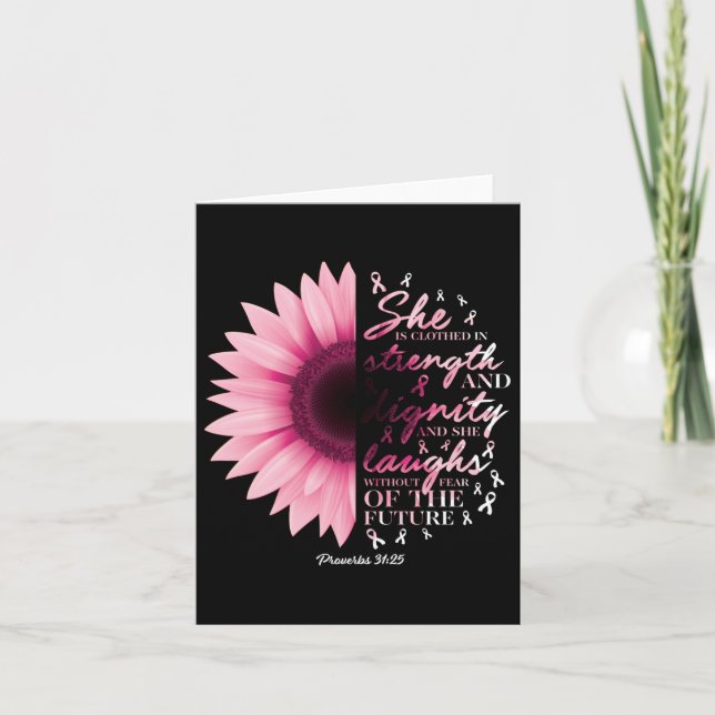 Proverbs 31 Verse Shirts Christian Breast Cancer A Card (Front)