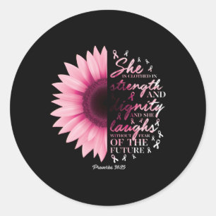 Proverbs 31 Verse Shirts Christian Breast Cancer A Classic Round Sticker