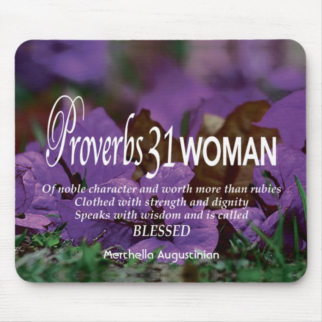 Proverbs 31 WOMAN Christian Scripture Personalized Mouse Pad (Front)