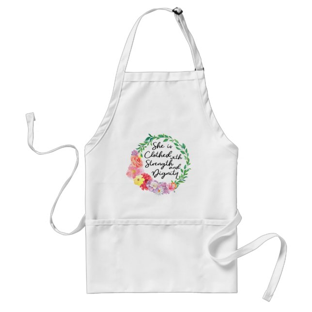 Proverbs 31 Woman Clothed with Strength & Dignity Standard Apron (Front)