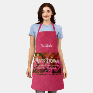 PROVERBS 31 WOMAN   Floral   PINK Personalized Apron