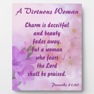 Proverbs 31 Woman Lavender Flowers Plaque