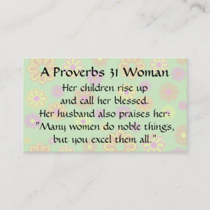 Proverbs 31 Woman  Mom Calling Card groovy mod