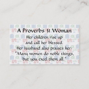 Proverbs 31 Woman  Mom Calling Card house car bike