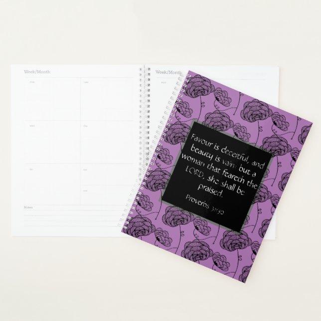 Proverbs 31 Woman Purple Floral Christian Planner (Display)