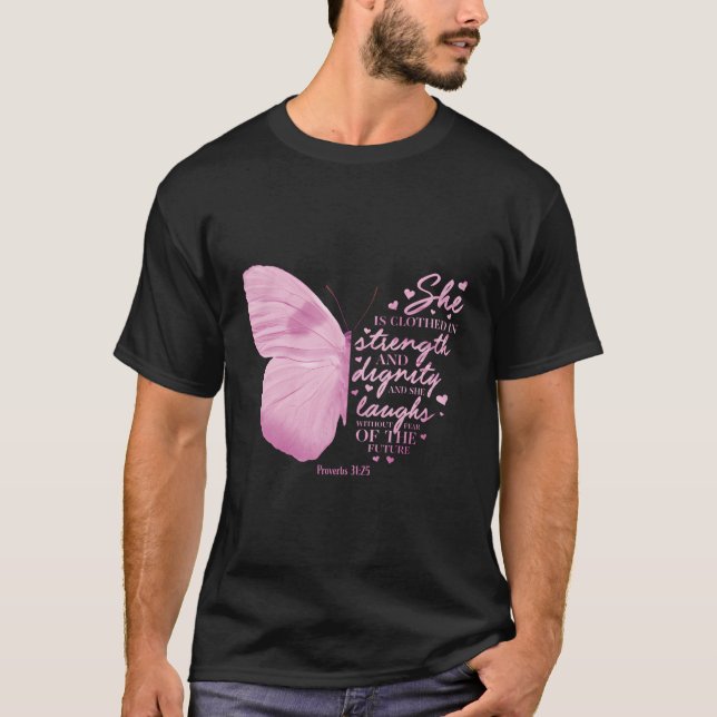 Proverbs 31 Worship Scripture Verse Her Mom T-Shirt (Front)