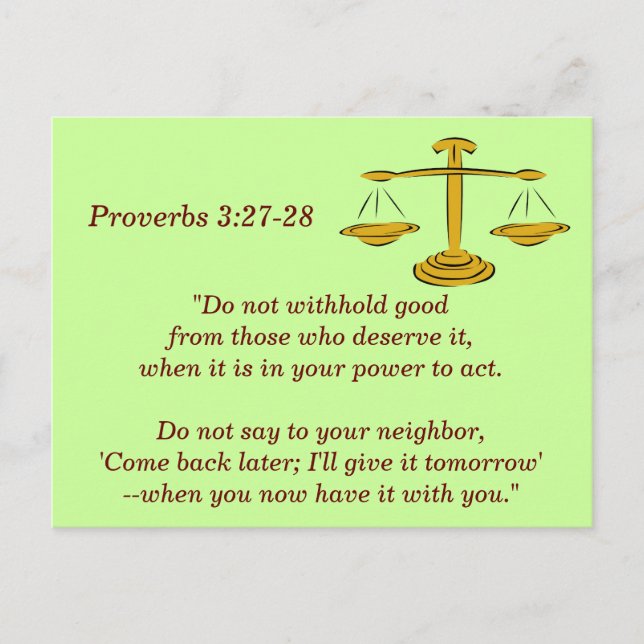 Proverbs 3:27-28 Bible Verse Memory Card (Front)