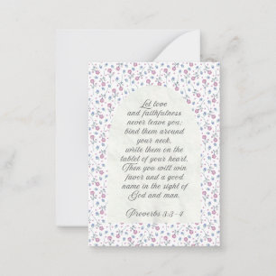 Proverbs 3:3–4 Floral Scripture  Card
