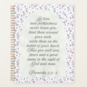 Proverbs 3:3–4 Floral Scripture Planner