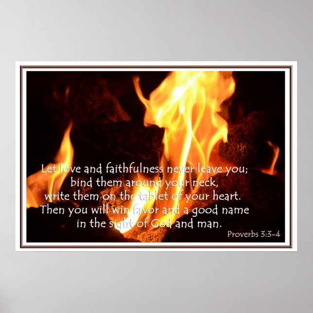 Proverbs 3:3-4 Love And Faithfulness Poster (Front)