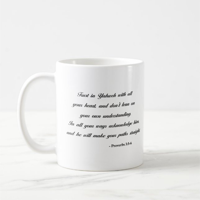 Proverbs 3:5-6 | Bible Verse Coffee Mug (Left)