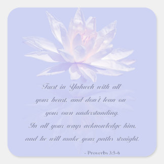 Proverbs 3:5-6 | Bible Verse Quote Square Sticker