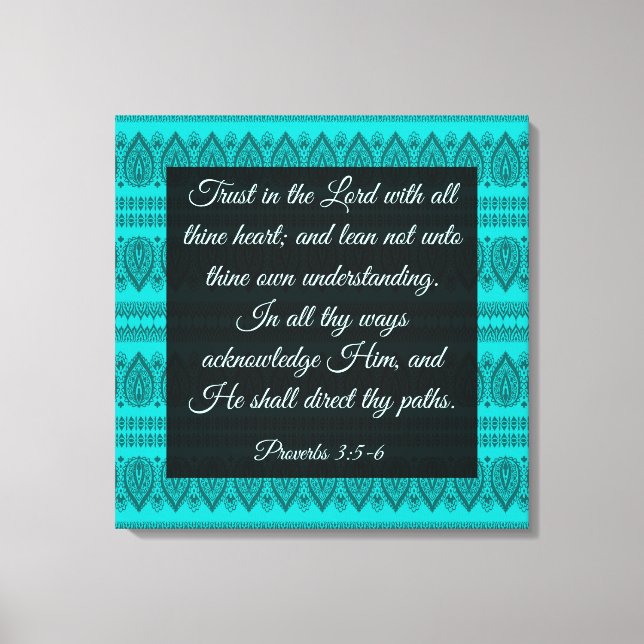 Proverbs 3:5-6  canvas print (Front)