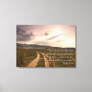 Proverbs 3; 5-6   Inspirational Canvas Print