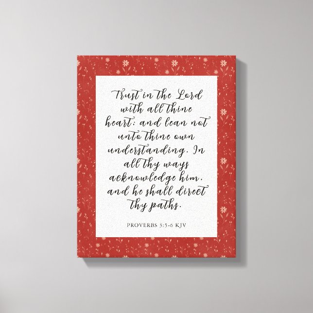 Proverbs 3:5-6 KJV Bible Verse Image  Canvas Print (Front)