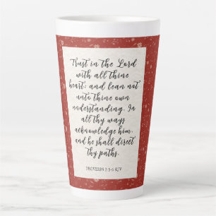 Proverbs 3:5-6 KJV Bible Verse Image  Latte Mug