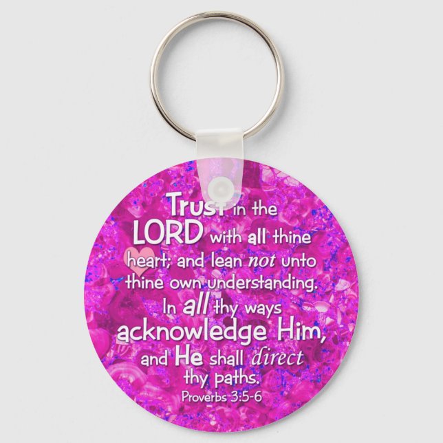 Proverbs 3:5-6 KJV Trust in the Lord Keychain (Front)