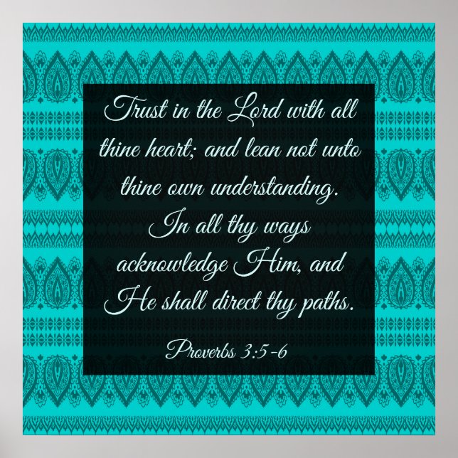 Proverbs 3:5-6 poster (Front)