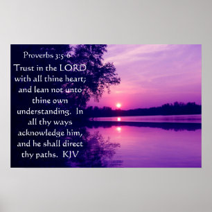 Proverbs 3:5-6  sunset Poster