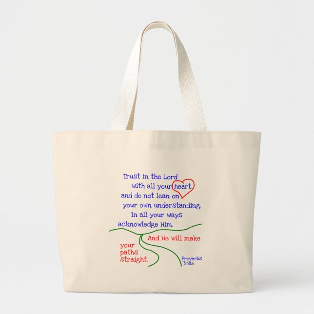Proverbs 3:5&6 Tote Bag (Front)