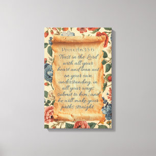 Proverbs 3:5–6 Trust in the Lord Bible Verse Canvas Print