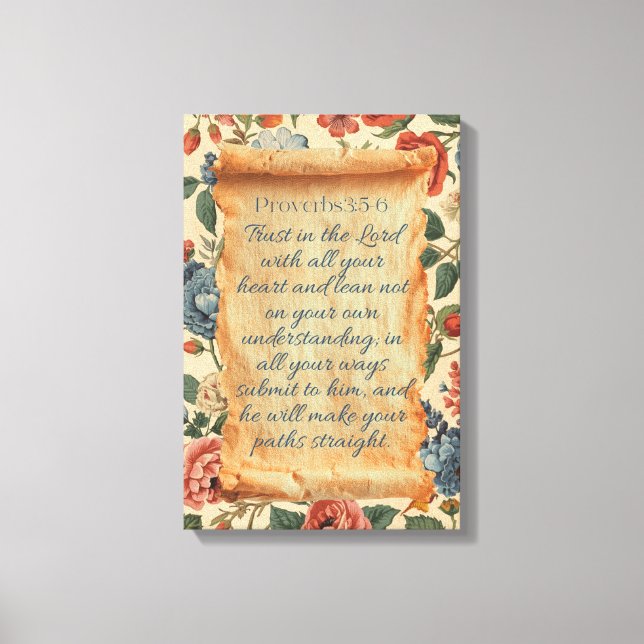 Proverbs 3:5–6 Trust in the Lord Bible Verse  Canvas Print (Front)