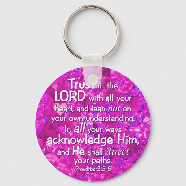 Proverbs 3:5-6 Trust in the Lord Bible Verse Keychain (Front)