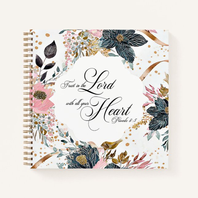 Proverbs 3:5-6 Trust in the Lord Bible Verse Notebook (Front)
