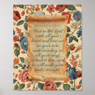 Proverbs 3:5–6 Trust in the Lord Bible Verse Poster