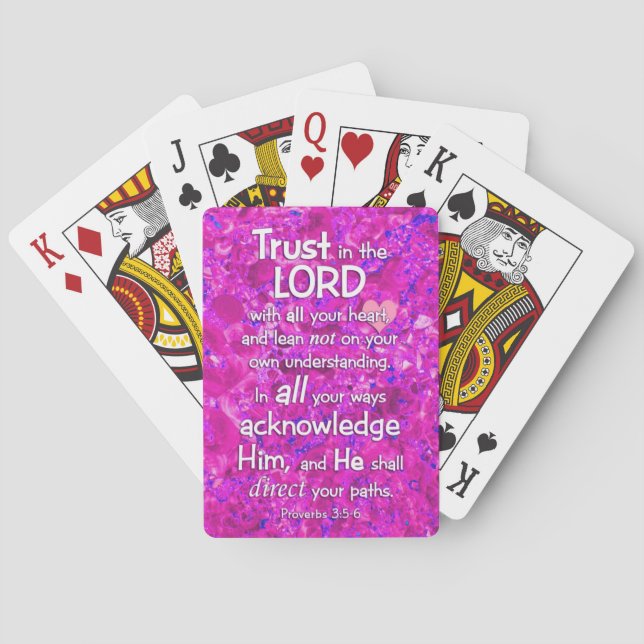 Proverbs 3:5-6 Trust in the Lord Bible Verse Quote Playing Cards (Back)