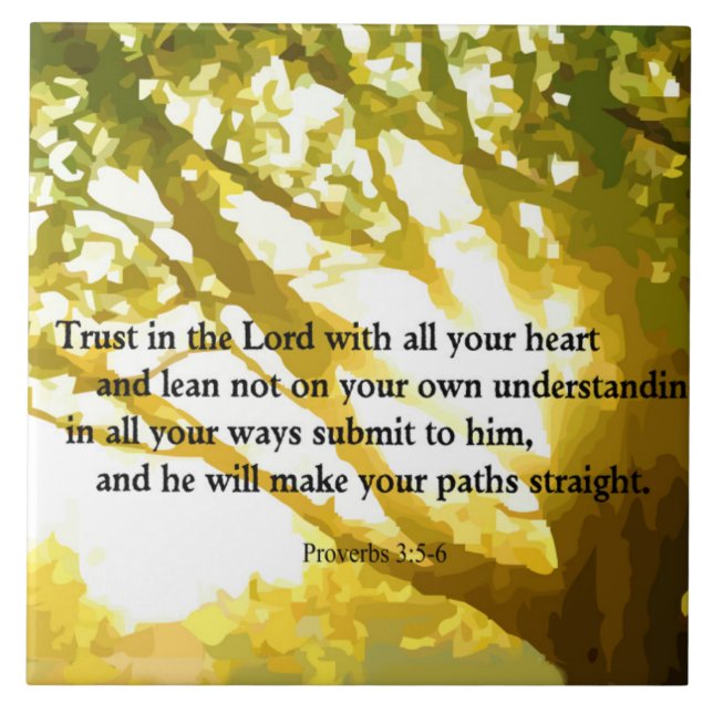 Proverbs 3:5-6 Trust in the Lord Decorative Tile (Front)