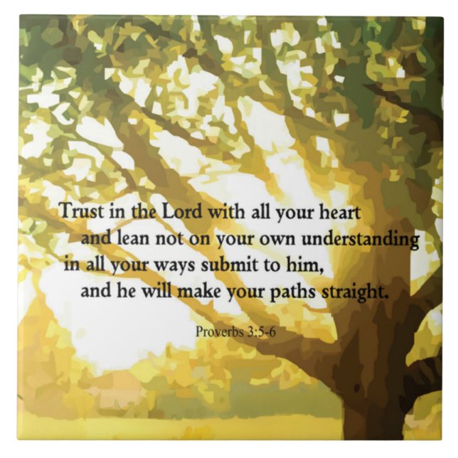 Proverbs 3:5-6 Trust in the Lord Decorative Tile (Front)