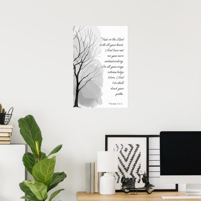 Proverbs 3:5-6 Trust in the Lord Poster (Home Office)