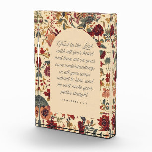 Proverbs 3:5–6 Trust in the Lord Vintage Floral Photo Block