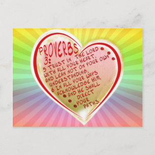 PROVERBS 3:5-6 TRUST IN THE LORD W ALL YOUR HEART POSTCARD