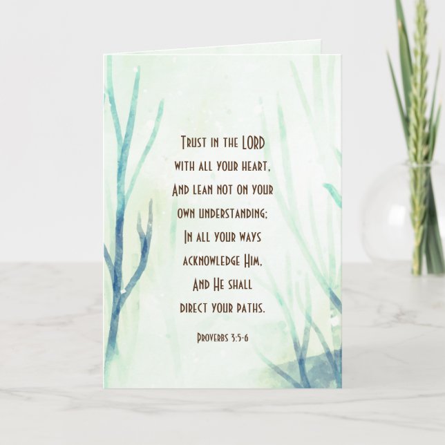 Proverbs 3:5-6 Trust the Lord with all Your Heart Card (Front)