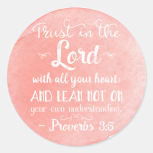 Proverbs 3:5 Inspiration Bible Stickers Orange