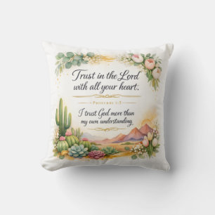 Proverbs 3:5, Messianic Jewish Decor, Bible Verse Throw Pillow