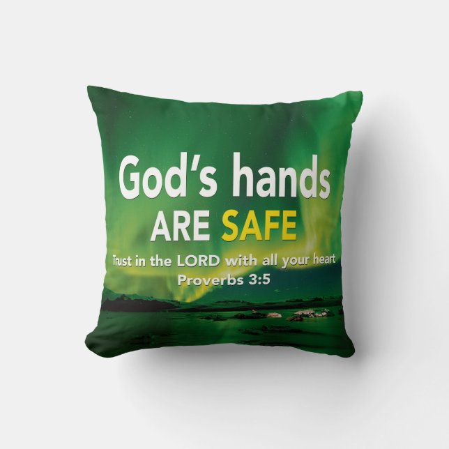 Proverbs 3:5 TRUST IN THE LORD Christian Scripture Throw Pillow (Front)