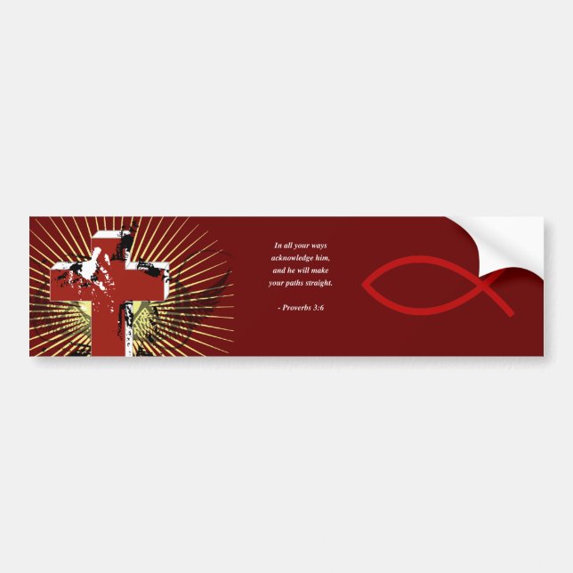 PROVERBS 3:6 Bible Verse Bumper Sticker (Front)